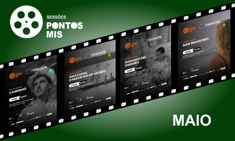 Sessões de cinema do Pontos MIS para maio