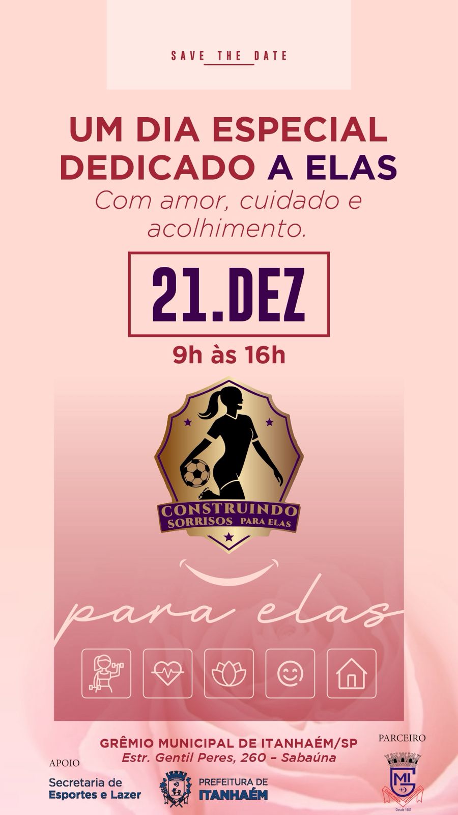 Jogadora de futebol Ingrid “Sorriso” realiza evento especial para mulheres no Grêmio Municipal