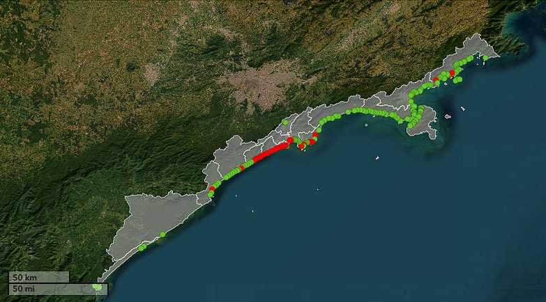 Veja quais são as 31 praias impróprias para banho no litoral de São Paulo